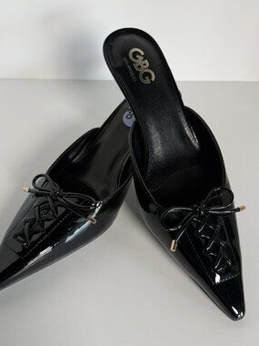 GBG Los Angeles Black Kitten Heels with Bow Sz 8.5M NWOT
